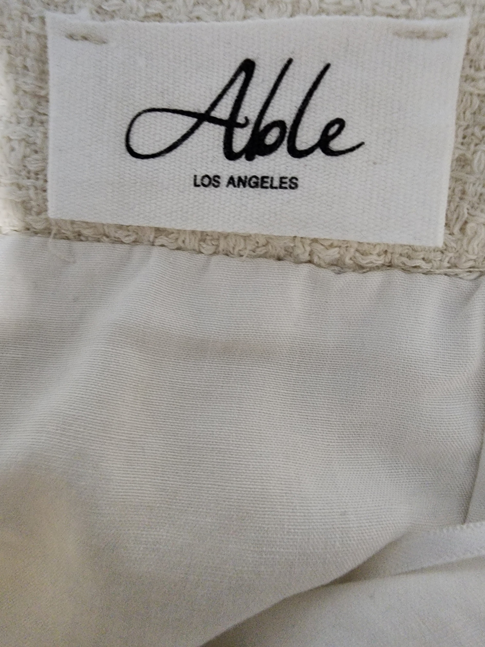 Able Cream Knit Wide-Leg Pants with Black Side Stripes - Picture 6 of 9
